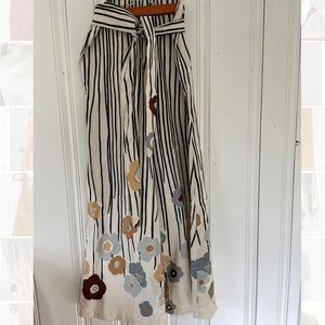 Vintage 70s handmade stripes and floral wide leg flares hippie pants